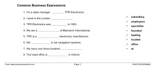 Talking about your Company (part 3)