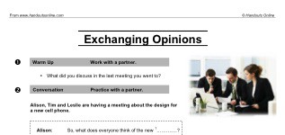 Exchanging Opinions (part 1)