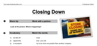 Closing Down (part 1)