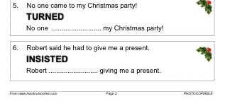 Christmas Sentence Transformations (part 3)