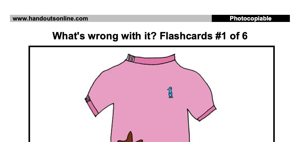 'What's wrong with it?' Flashcards (Large) (part 1)