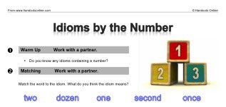 Idioms by the Number (part 1)
