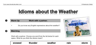 Idioms about the Weather (part 1)
