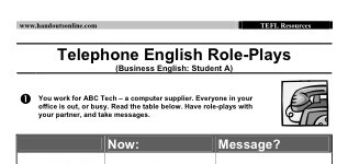 Telephone English Roleplays (Business) (part 1)