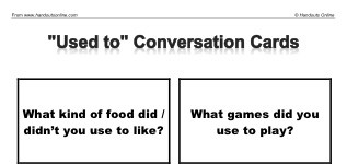'Used to' Conversation Cards (part 1)