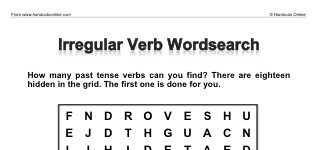 Past Tense Verb Wordsearch (part 1)