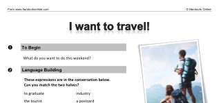 I want to travel (part 1)