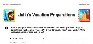 Julia's Vacation Preparations   (part 1)