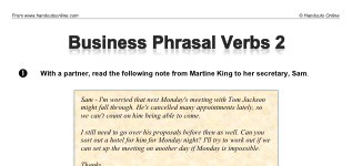 Business Phrasal Verbs (2) (part 1)