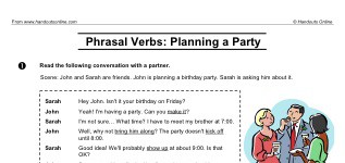 Phrasal Verbs - Planning a Party (part 1)