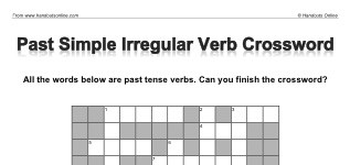 Past Simple Irregular Verb Crossword (part 1)