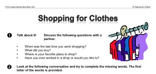 Shopping for Clothes  (part 1)